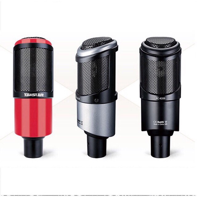 Combo mic thu âm livestream karaoke icon upod pro, mic takstar pc-k320, chân kẹp màng lọc dây live 3 màu- BH 6 tháng