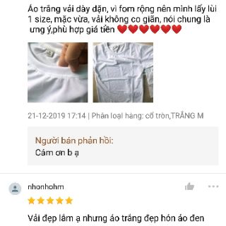 [FREESHIP50K] ÁO THUN TRƠN ĐEN TRẮNG CỔ TRÒN - CỔ TIM