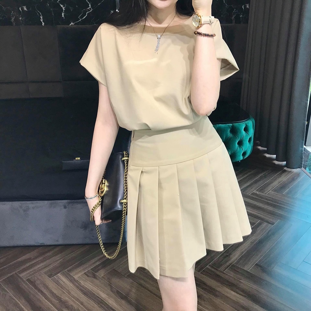 NKN Design - Áo Sát Lách Nữ Màu Beige Thiết Kế Basic Elly