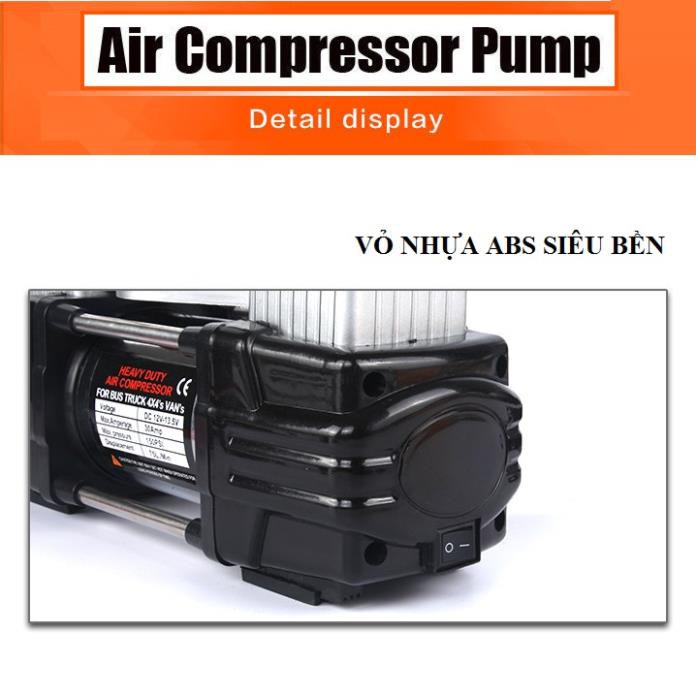 Bộ bơm hơi xe  2 đầu nén 280w + Hộp dụng cụ