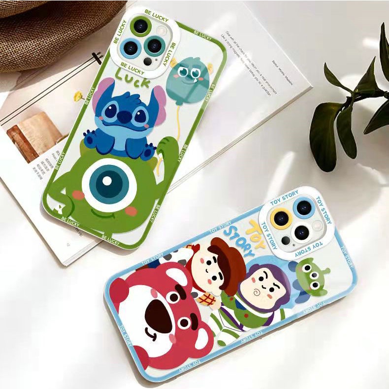Casing OPPO A76 A16 A96 A54 A15 A15S A53 A33 2020 A52 A72 A92 A31 A74 A95 A94 A1K A3S A9 A5 2020 A7 A5S A12 A11K A37 Reno 7 Z 5 6 4 F 5F 4G 5G Reno7 Reno5 F11 Neo 9 Cute Angel Eyes Stitch Strawberry Bear Lotso Mr.Q Buzz Lightyear Woody Cartoon Case STD 13