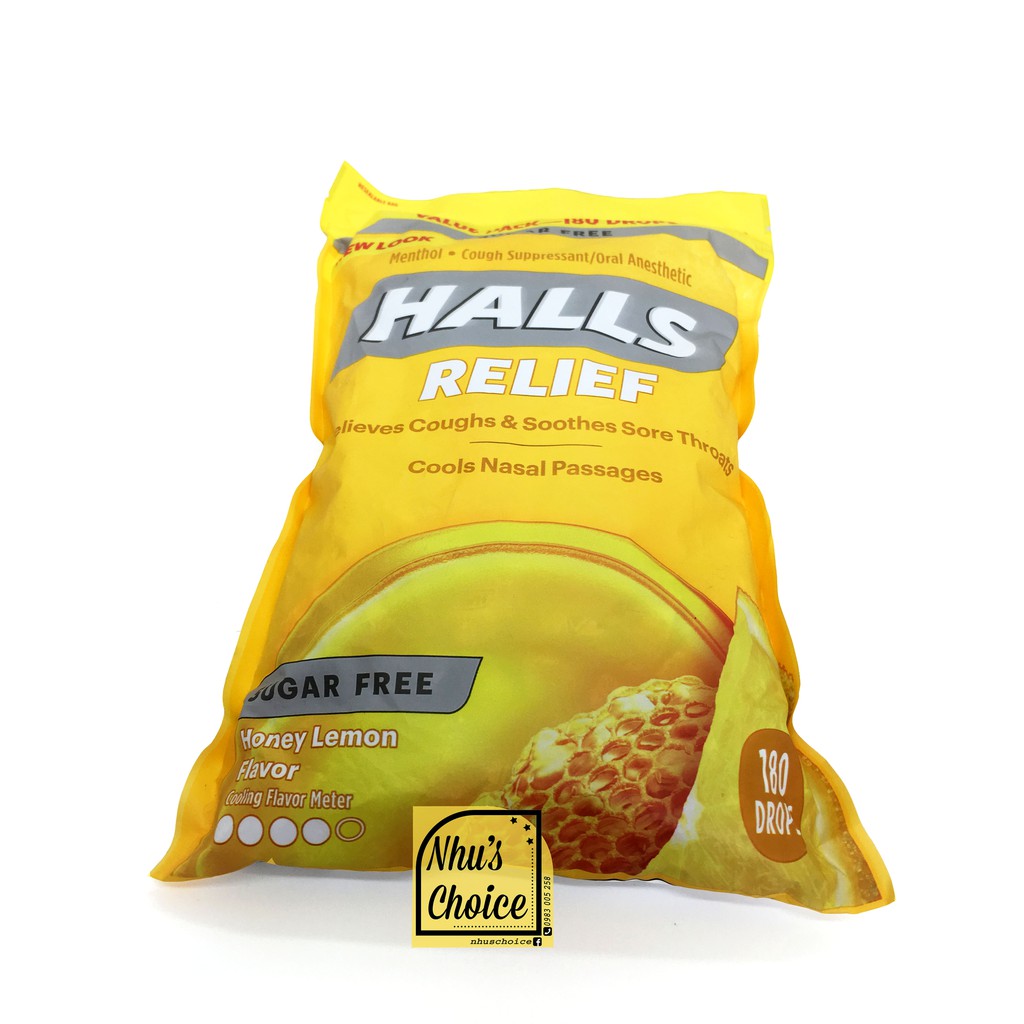 [Hàng Mỹ Nhu's Choice] Kẹo ngậm Halls Cough Drops Mỹ, vị Chanh mật ong Honey Lemon/ Cherry/ The Lyptus.