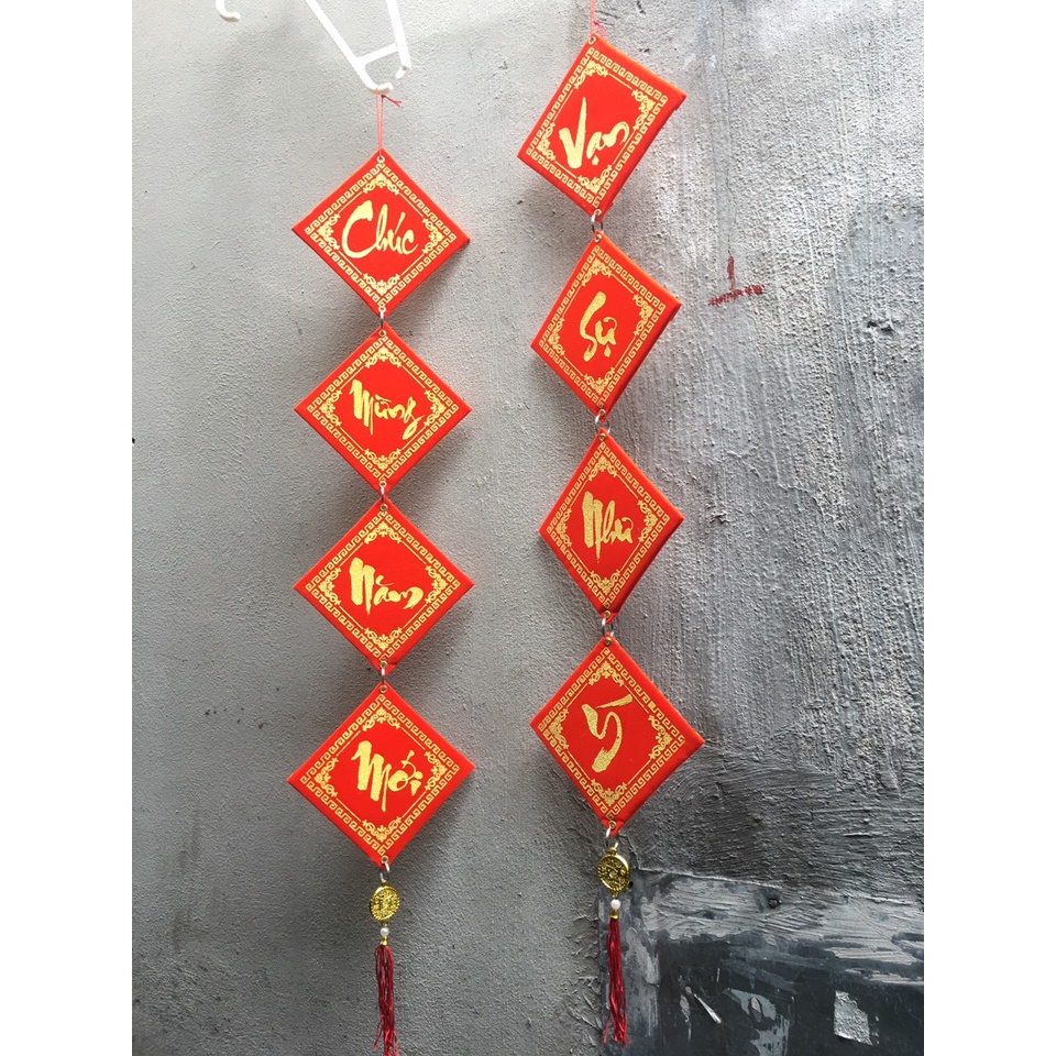 Khánh vuông trang trí Tết , câu đối Chúc mừng năm mới - An khang thịnh vượng - Vạn sự như ý