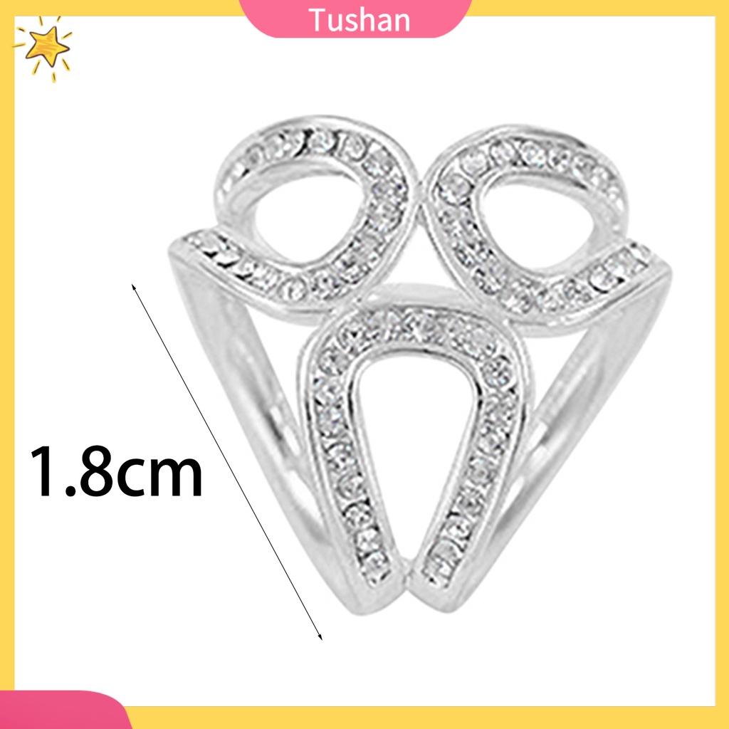 Khuy Cố Định Khăn Choàng Cổ Hình Vòng Hoa Đính Đá Thanh Lịch