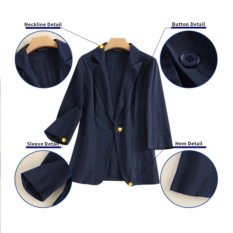 Áo khoác blazer ZANZEA mỏng tay lỡ thời trang cho nữ