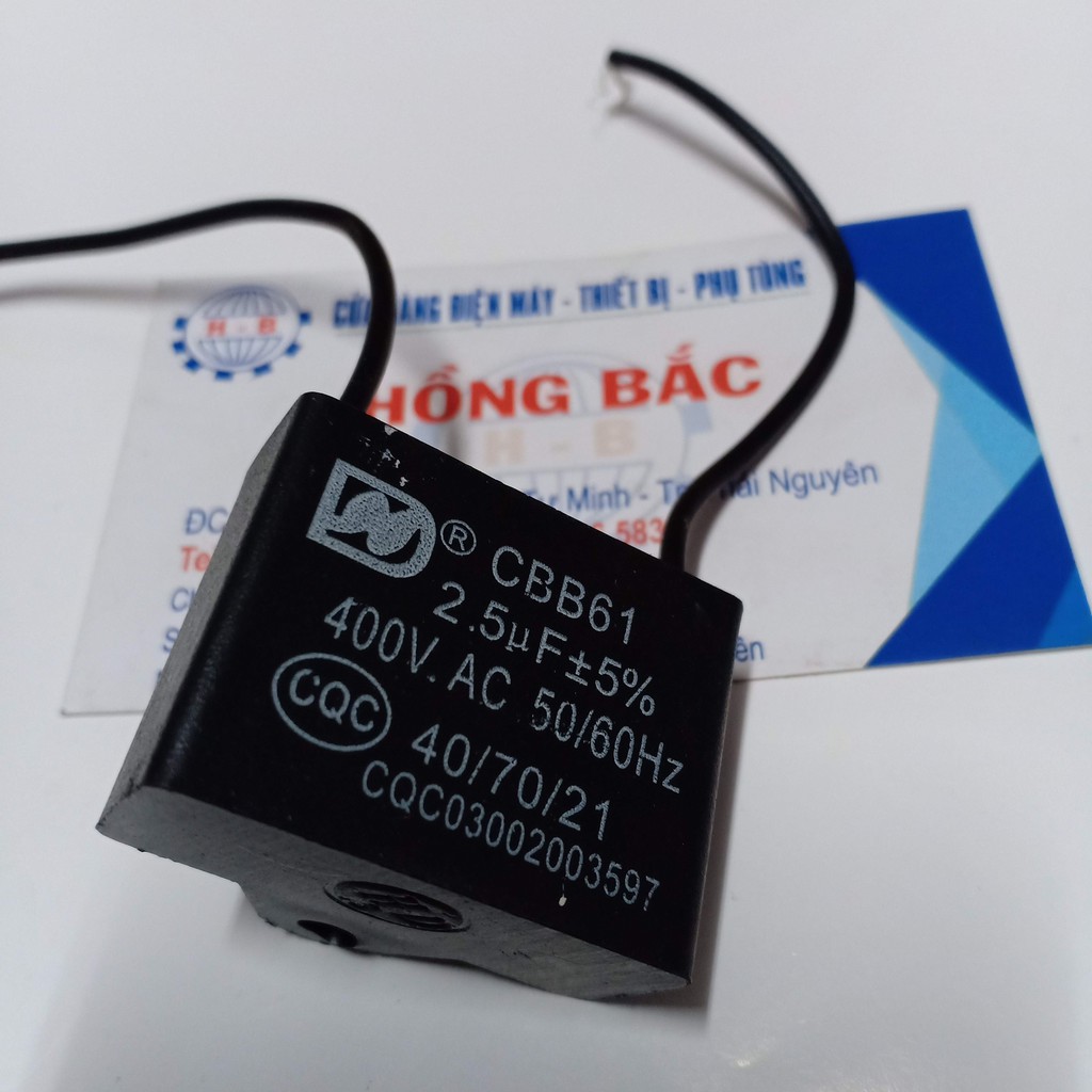 1 tụ điện quạt 2.5mf -dùng cho quạt và các thiết bị điện khác