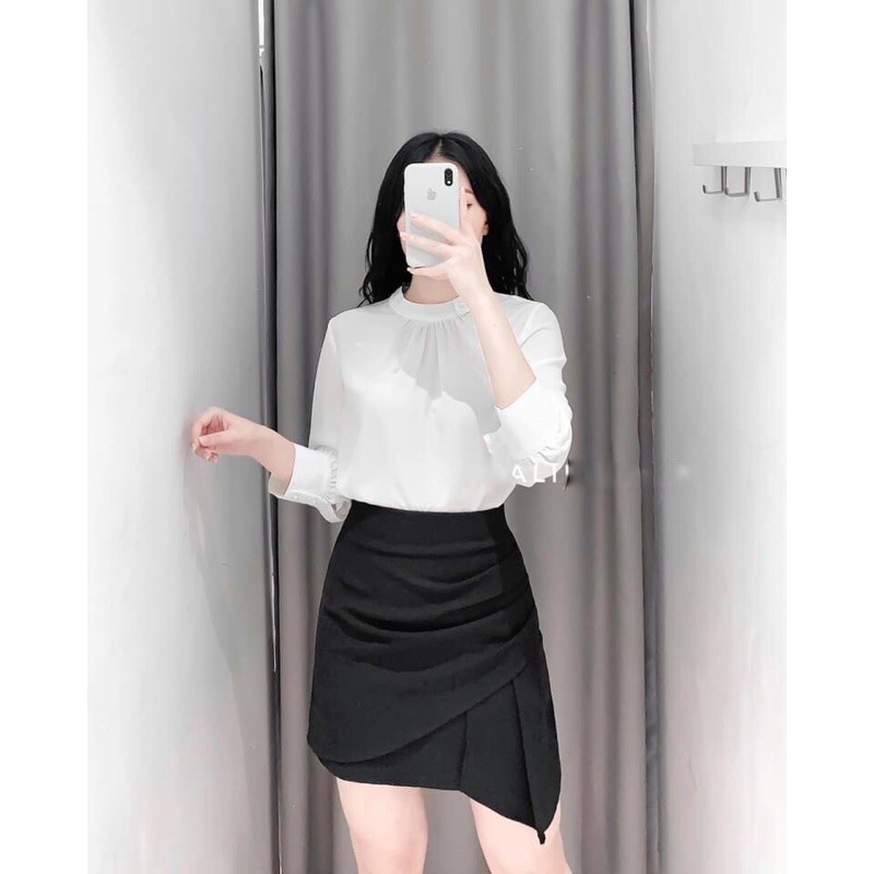 ⚡️CHÂN VÁY CÓ LÓT⚡️Chân váy dúm 2 màu đen , nâu | BigBuy360 - bigbuy360.vn