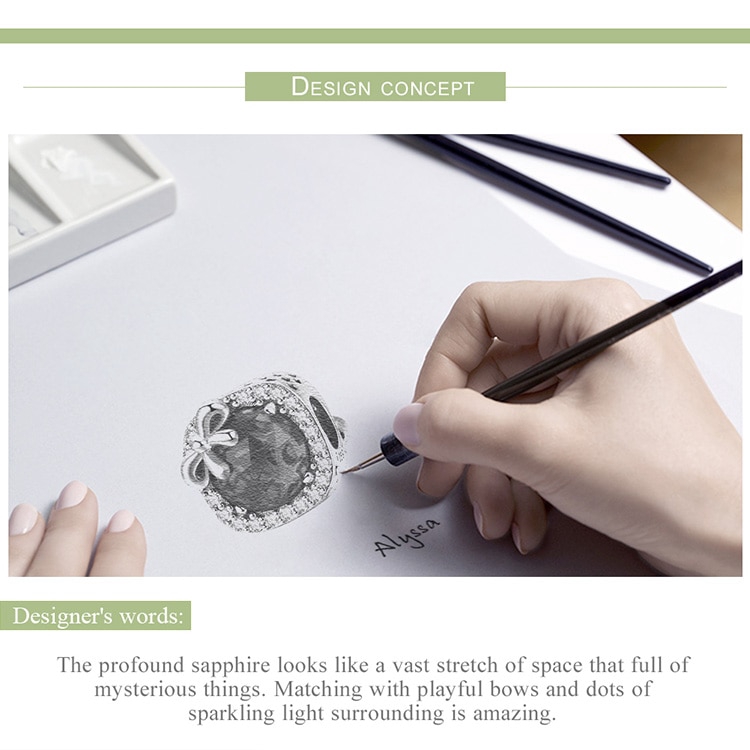 Mặt hạt trang sức Bamoer SCC1058 bằng bạc 925 đính đá nhiều màu tùy chọn