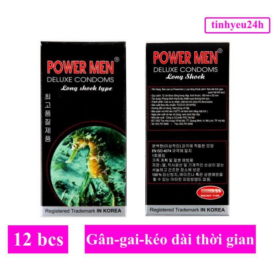 💗[FREESHIP]💗💗💗 [CHÍNH HÃNG] Bao cao su POWER MEN cá ngựa - gân, gai, kéo dài thời gian quan hệ ☀️☀️☀️ GIÁ RẺ