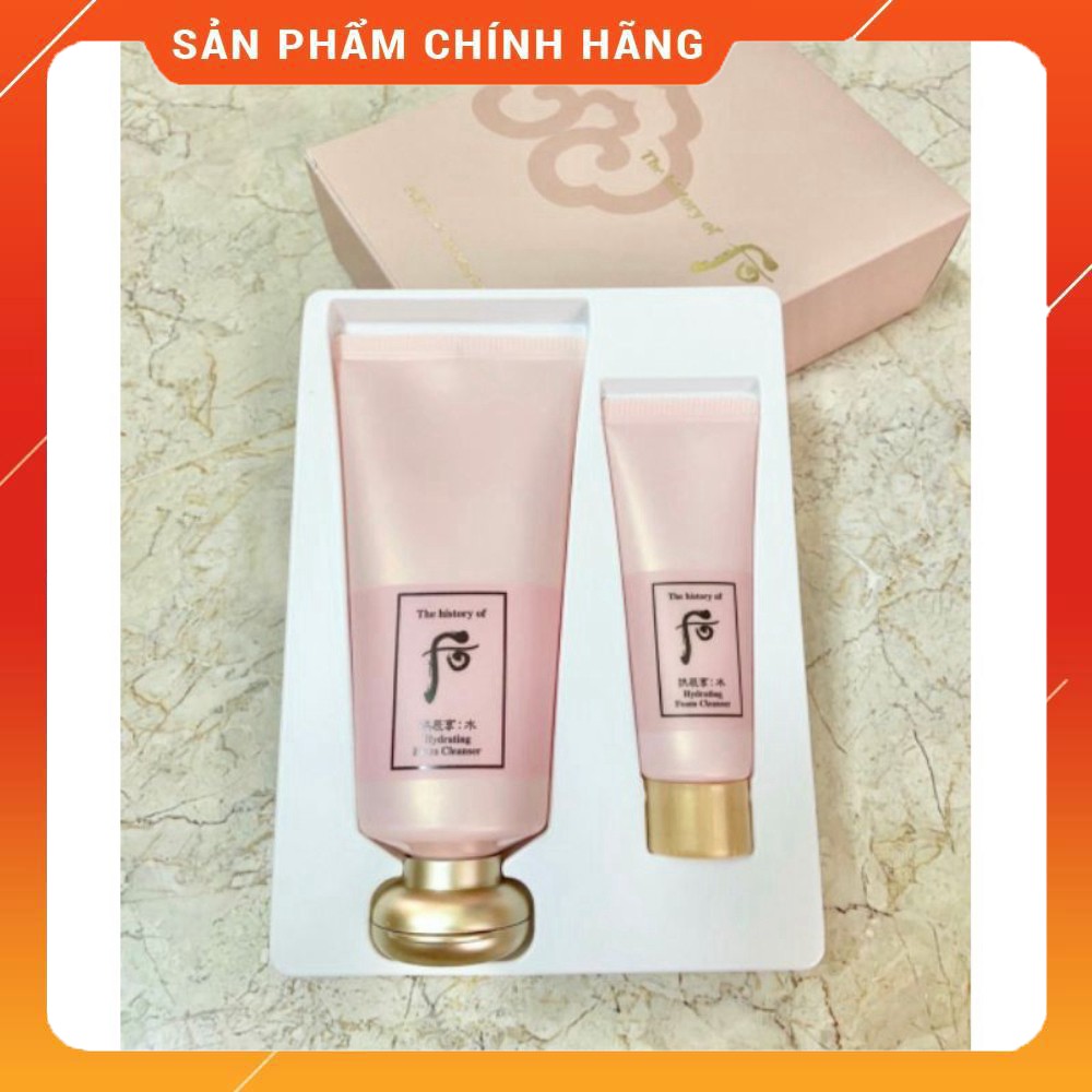 Sét Sữa rửa mặt Whoo hồng cấp nước kiềm dầu và không gây khô da Whoo Gongjinhyang Soo Hydrating Foam Cleanser 180ml+40ml
