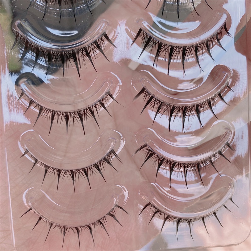 Set 5 cặp lông mi giả MengJieShangPin mỏng manh chéo sợi cao cấp có thể tái sử dụng 11mm làm đẹp cho mắt