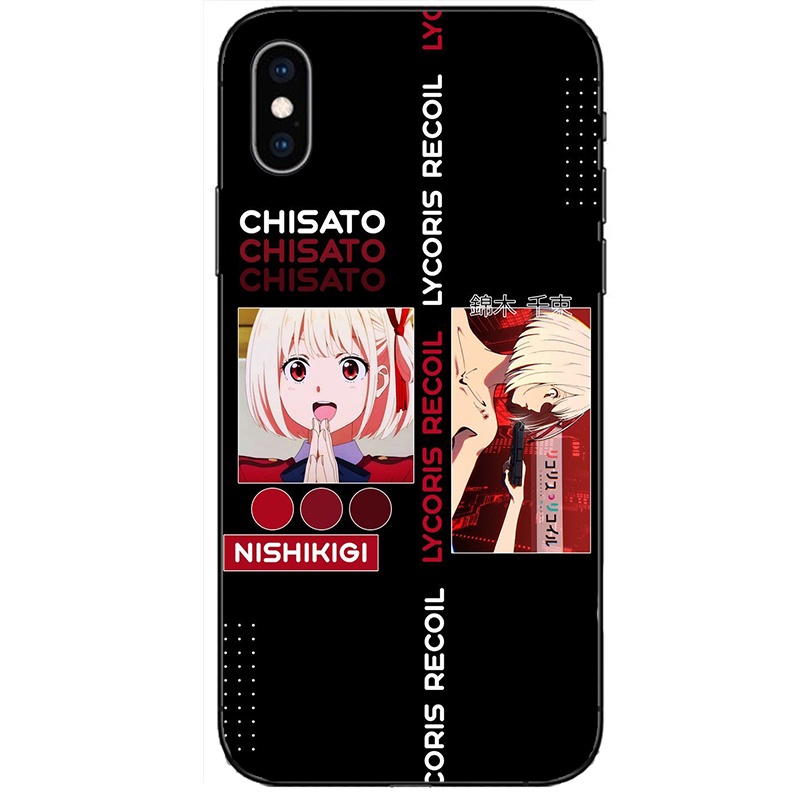 Ốp Điện Thoại Kính Viền TPU Họa Tiết Lycoris Recoil Cho Iphone 13 12 11 Pro Max Mini Xs Xr X 7 8 6 6s Plus