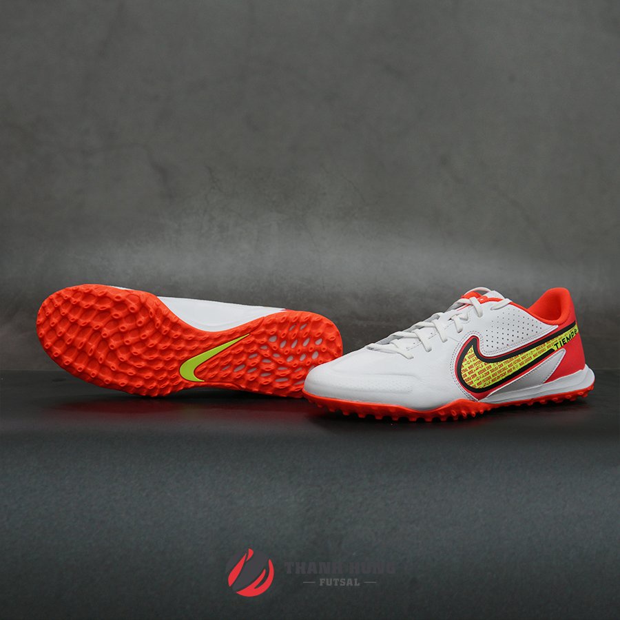 GIÀY ĐÁ BÓNG CHÍNH HÃNG NIKE TIEMPO LEGEND 9 ACADEMY TF - DA1191-176 - TRẮNG/ĐỎ/VÀNG