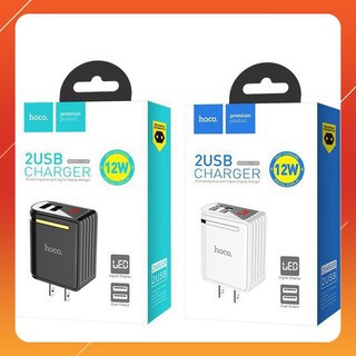Củ sạc hoco c39max 5v-2.4a 2 cổng usb led