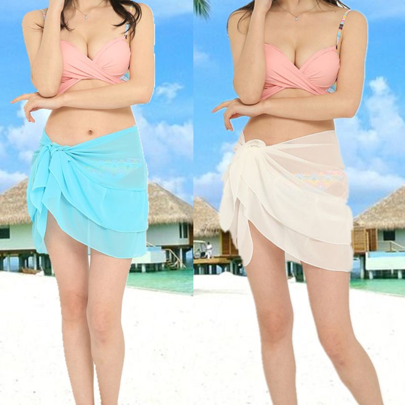 Váy Quấn Chiffon Ngắn Xếp Tầng Dành Cho Nữ