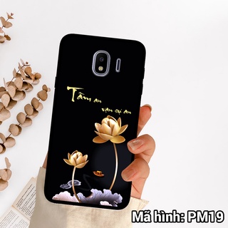 Ốp điện thoại Samsung J4 chất liệu KÍNH tráng gương in hình tâm an vạn sự an,ốp lưng bền đẹp