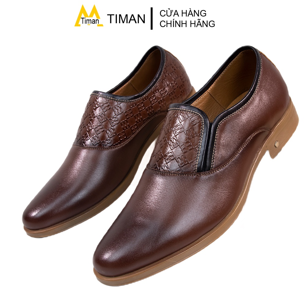 Giày tây lười nam da thật chính hãng TIMAN GT33 cao cấp bền bĩ bảo hành 5 năm