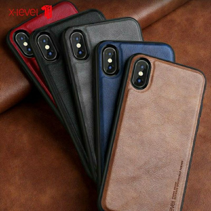 Ốp lưng da PU hiệu X-level Iphone X/XS/XR/XS MAX lưng chống sốc,chống bám vân tay(nhiều màu)
