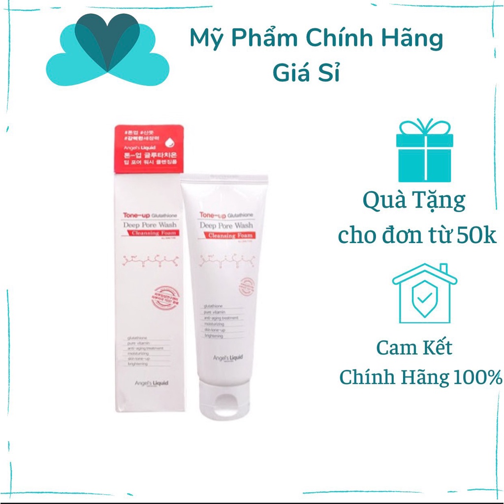 (Date 27/04/2023) Sữa Rửa Mặt 7 Day Angel’s Liquid Glutathione Tone Up Deep Pore Wash Cleansing Foam 120g