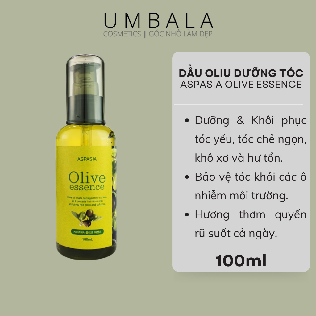 Dầu oliu dưỡng tóc Aspasia Olive Essence (100ml)