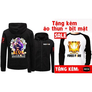 🔥HOT🔥Áo Khoác Free Fire Alok  màu đen kèm quà tặng dễ thương
