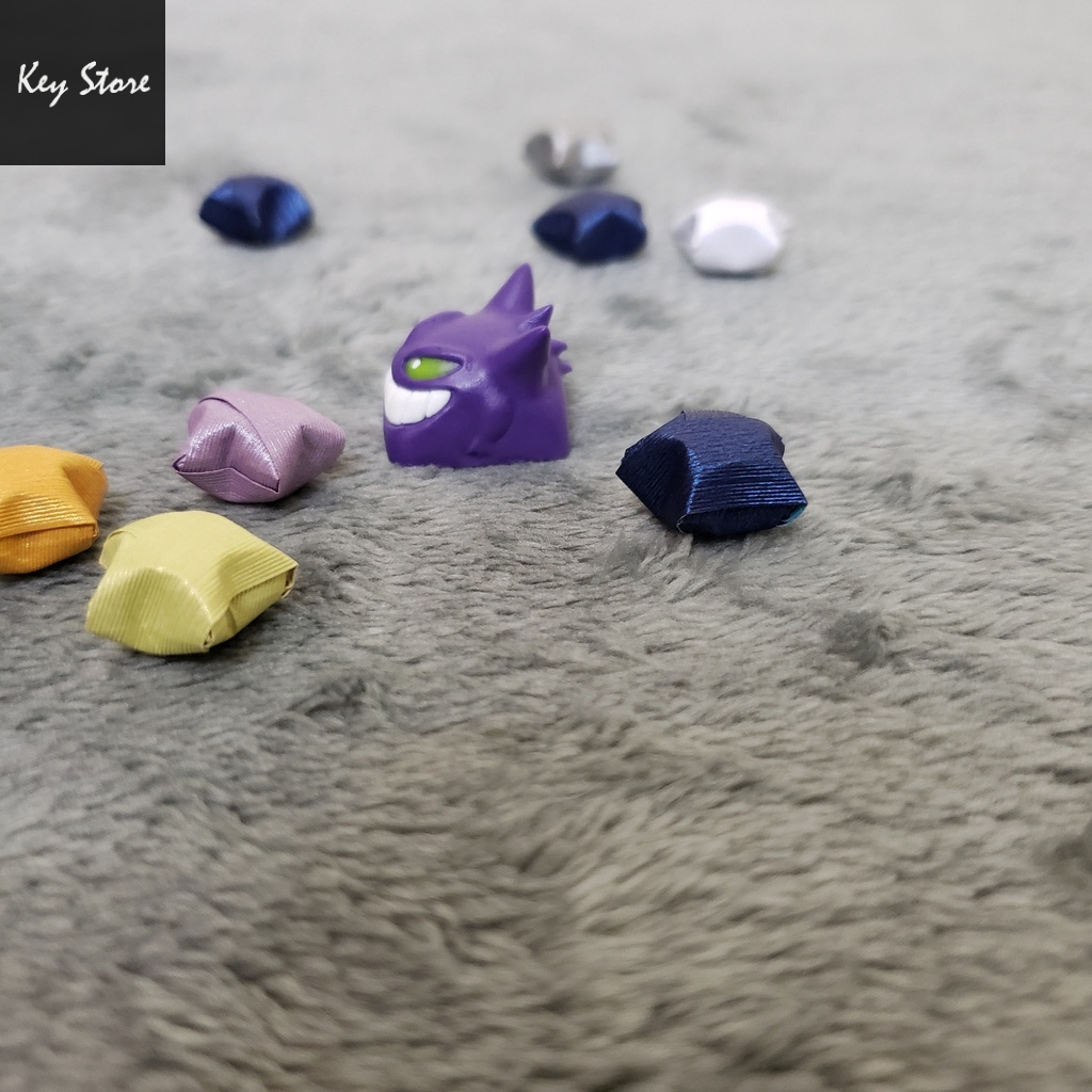 Nút bàn phím cơ artisan keycap gengar tím mắt phản quang