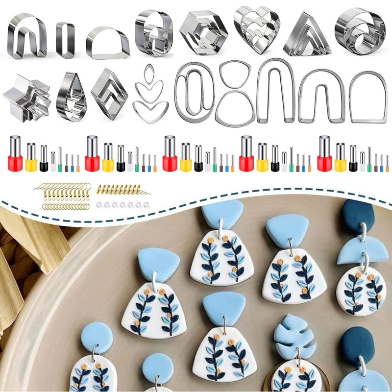 Dụng Cụ Cắt Khuyên Tai Đất Sét Diy Nhiều Hình Dạng Làm Quà Tặng