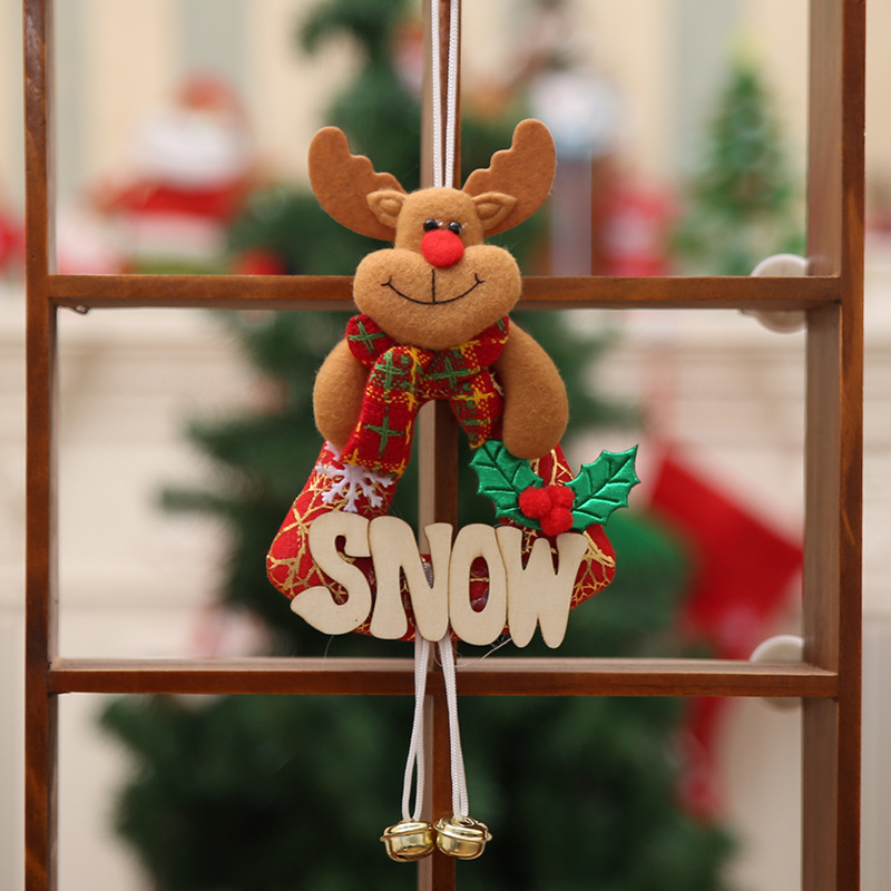 Christmas Bear Santa Snowman Elk Jingle Bell Pendant/ Xmas Tree Hanging Doll Pendant/ Christmas New Year Gifts Party Supplies Holiday Decorations