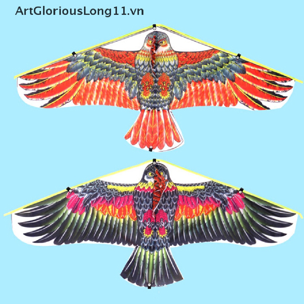 【ArtGloriousLong】 1Pc 1M Flat Eagle Kite With 50M Kite Line Children Flying Bird Kites Outdoor Toy .