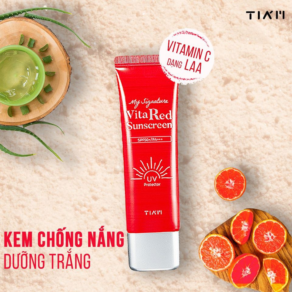 (chính hãng, tem chống giả) kem chống nắng - dưỡng trắng da Vita Red  TIAM