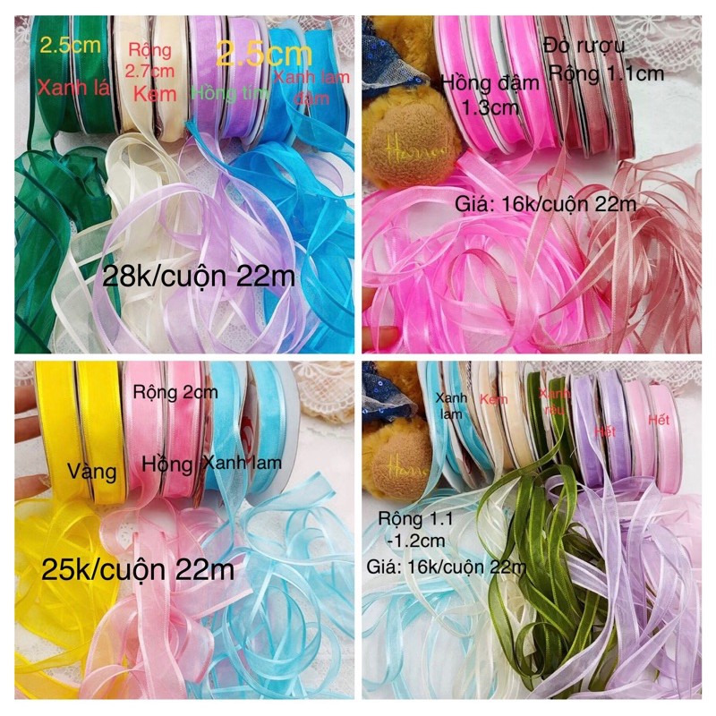 22m ruy băng voan viền