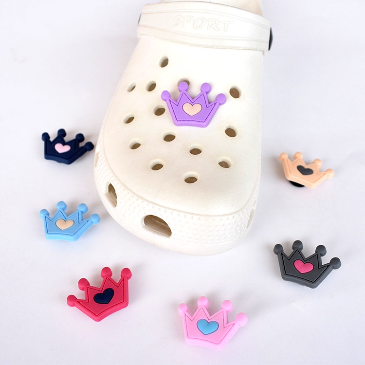 Phụ kiện trang trí giày crocs bằng PVC hình hoa đáng yêu