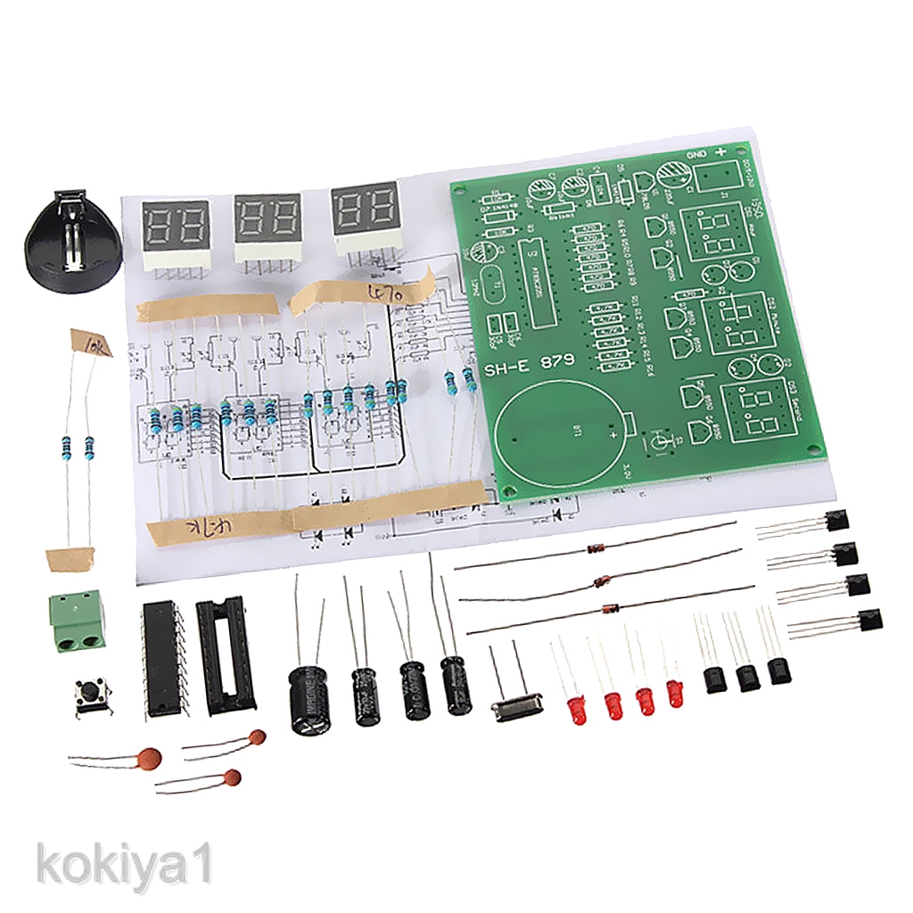 Bộ bảng mạch tự lắp ghép đồng hồ LED điện tử 6 kí tự thông minh