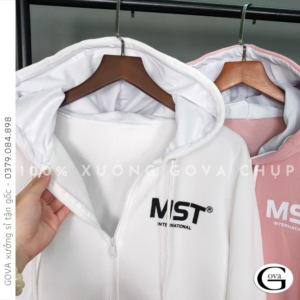 Áo khoác nỉ Hoodie MISS.OUT Dây Kéo form rộng áo nỉ bông ulzzang Cá Tính Unisex AKN10 GOVA