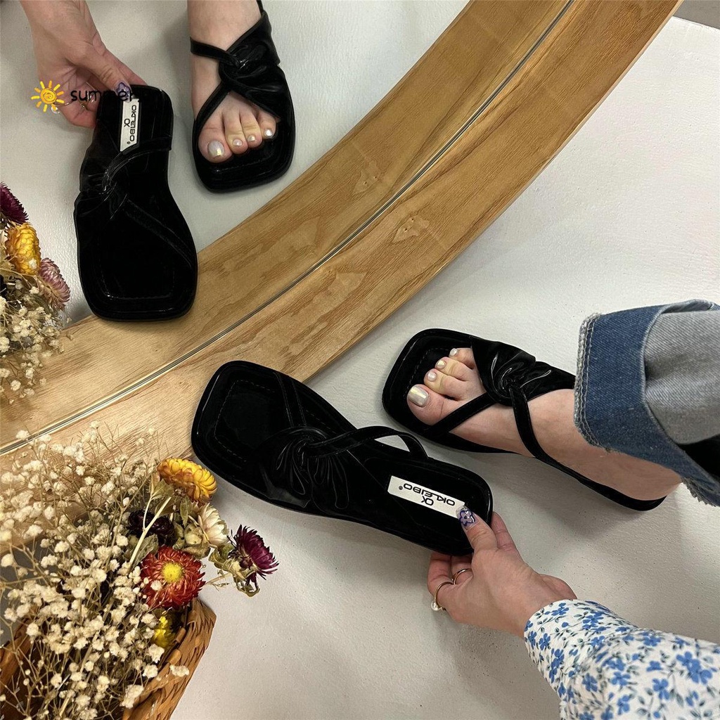 Dép Sandal Quai Chéo Đế Bệt Thời Trang Mùa Hè Pháp 2022