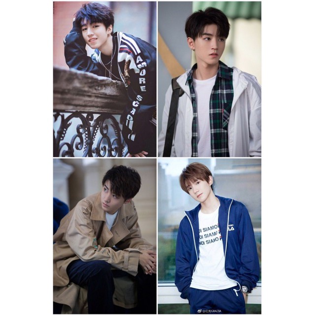 Decal dán tường laptop điện thoại khổ A4-A5-A6 TFBOYS - Poster Vương Nguyên Vương Tuấn Khải Dịch Dương Thiên Tỉ sẵn keo