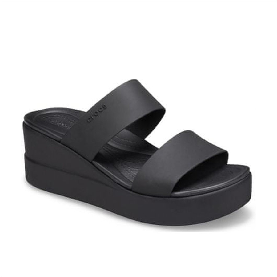 Dép Nhựa Nữ 2 Quai Ngang, Đế Xuồng Cao 7 cm, Đi Mưa, Chống Trơn Trượt Brooklyn