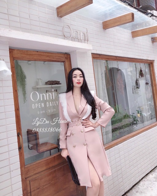 Đầm vest viền bèo dập ly (hình thật+video) | BigBuy360 - bigbuy360.vn