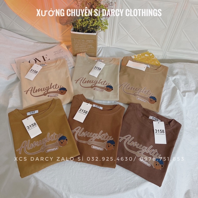áo thun 3158  FREESHIP  gấu GOOD LUCKY áo thun cottn nam nữ