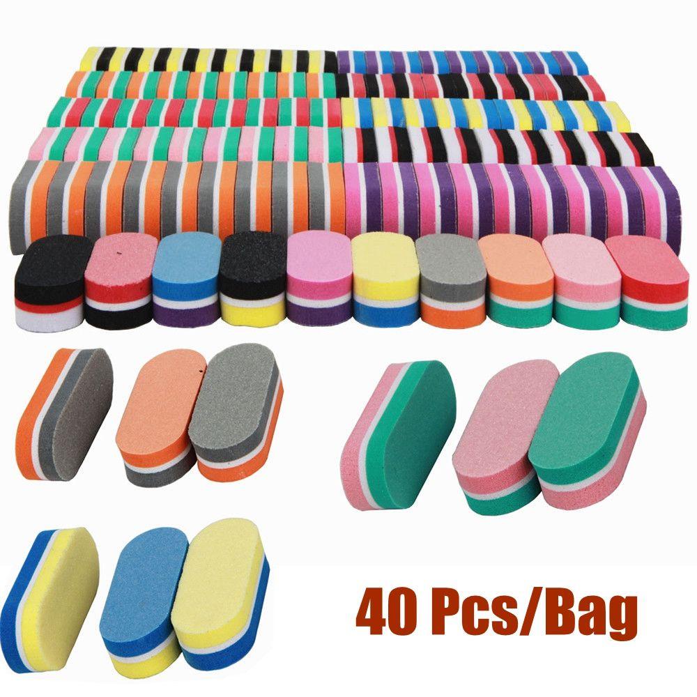 [Hàng mới về] Set 40 miếng mút dũa móng tay mini hình dạng lạ bề mặt nhám 100/ 180