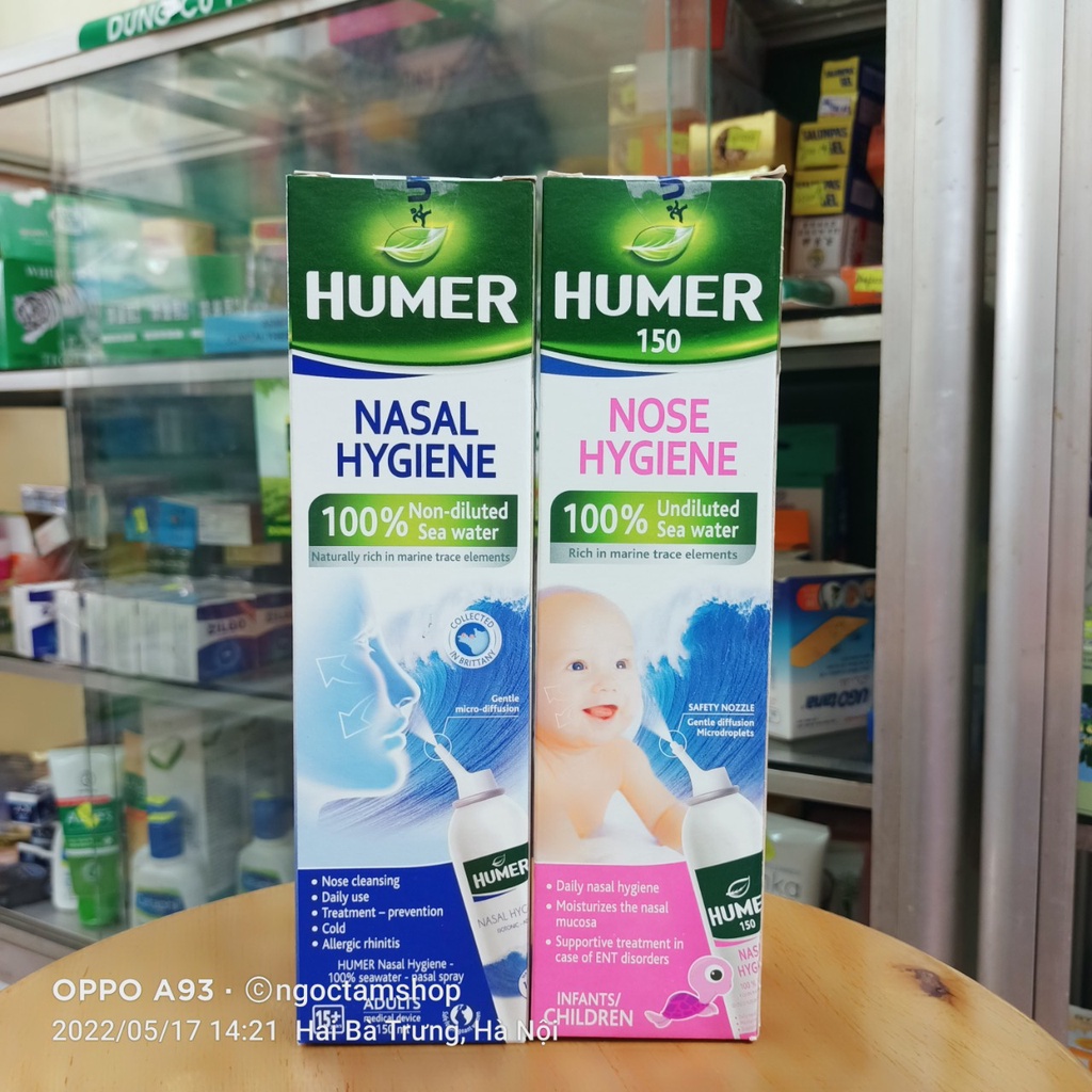 Xịt muối biển Humer 150ml của Pháp hàng nhập khẩu chính hãng