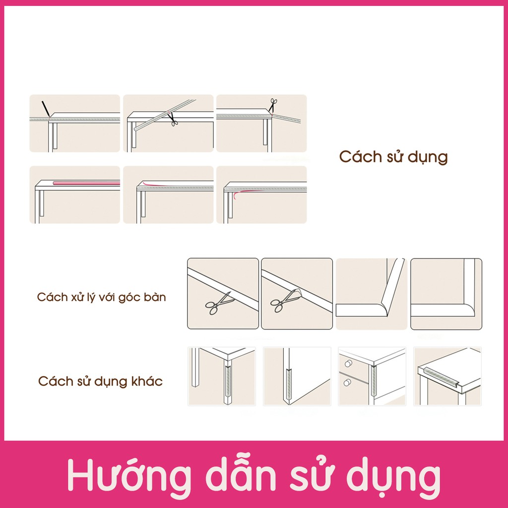 Bộ bọc cạnh góc bàn cao cấp Mombella dài 5m