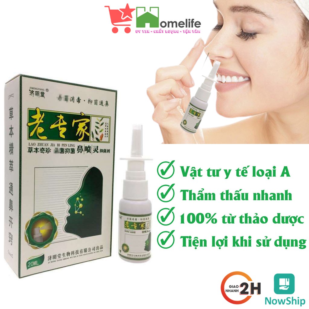 Xịt Xoang Mũi, Vệ Sinh Mũi, Sổ Mũi, Nghẹt Mũi, Viêm Mũi Do Thời Tiết JIMINGTANG 20ml