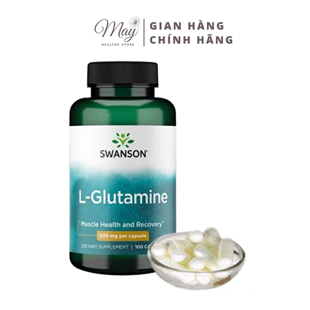 Viên Uống Swanson L-Glutamine 500mg Hỗ Trợ Tăng Cường Phát Triển Cơ Bắp