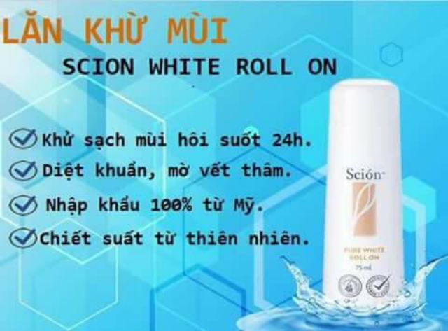 Lăn khử mùi cơ thể Scion Nu Skin pure white roll