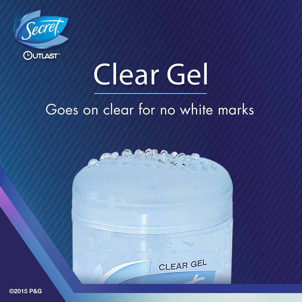 Lăn Khử Mùi Nữ Gel Secret Outlast Sweat &amp; Odor Completely Clean 73g Ngăn Ngừa Mùi Hôi - Mỹ