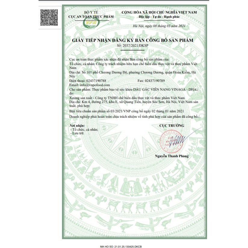 Dầu gấc Vinaga 100 viên uống sáng mắt, đẹp da | Thế Giới Skin Care