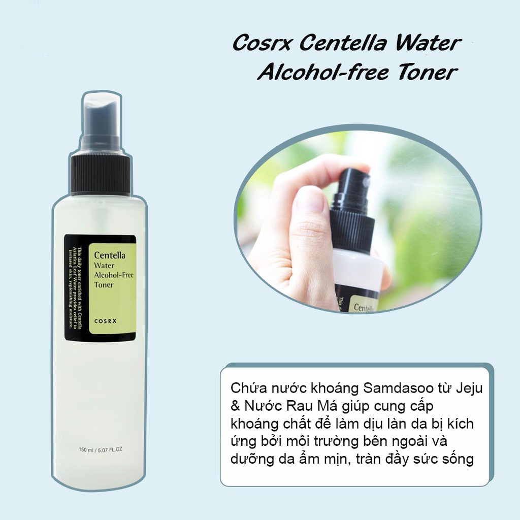 Nước Hoa Hồng Không Cồn, Dịu Nhẹ Chiết Xuất Rau Má Cosrx Centella Water Alcohol-Free Toner 150ml