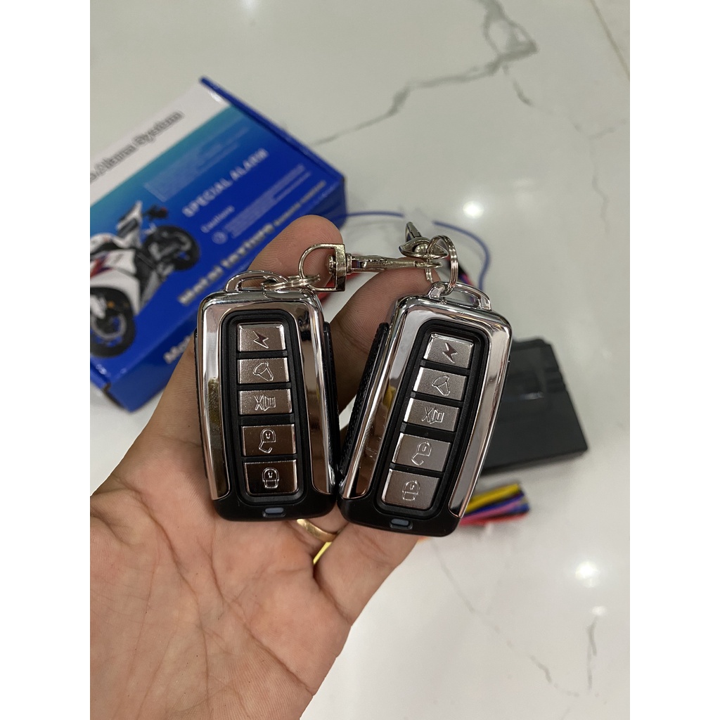 Chống Trộm 5 Nút kèm 2 Remote Điều Khiển Gắn Xe Máy Cực Bền