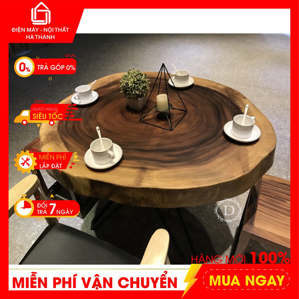 Mặt gỗ me tây 45cm đến 60cm, dày 4-5cm - Sơn Pu đẹp, mịn